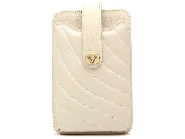 Porta Celular Couro Metalassê Alça Fina Logomania Vicenza Off White