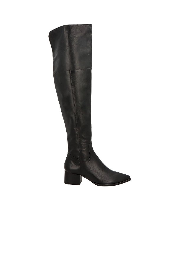 Bota Feminina Over The Knee Couro Luiza Barcelos Preto