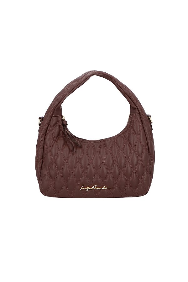 Bolsa Feminina Pequeno Metalassê Hobo Dupla Alça Luiza Barcelos Coffee