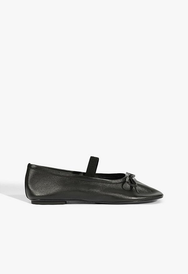 Sapatilha Feminina Classic Couro Laço Logo Schutz Preto