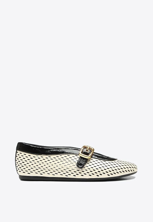 Sapatilha Mansel Geometric Cuts Tira Fivela Duo Vicenza Off White