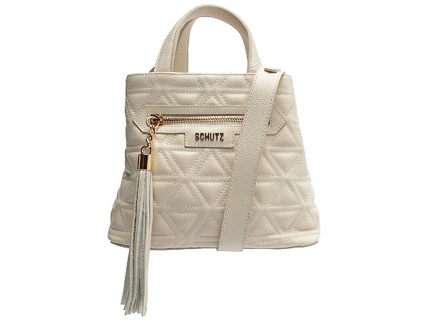 Bolsa Tote Couro Média Matelassê Schutz Offwhite