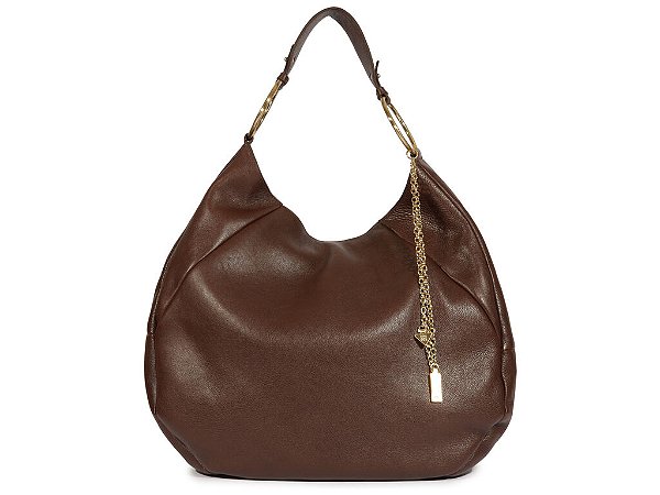 Bolsa Hobo Grande Couro Corrente Dourada Schutz Coffe