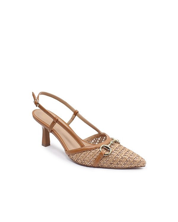 Scarpin Alexia Slingback Palha Bruma Specchio Brand