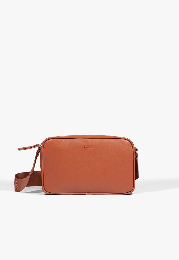 Bolsa Natalie Tiracolo Pequena Multimaterial Schutz Marrom