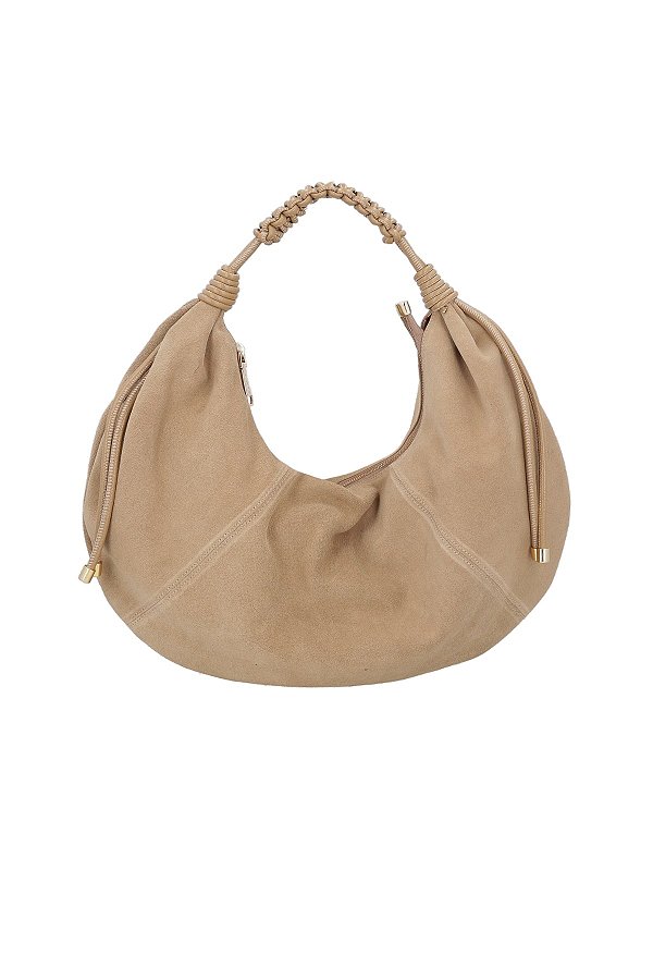 Bolsa Feminino Grande Carmuça Hobo Enfeites Luiza Barcelos Nude