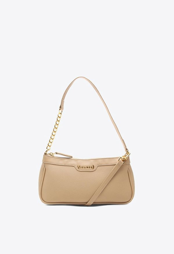 Bolsa Babi Logo Couro Pequena Tiracolo Vicenza Nude