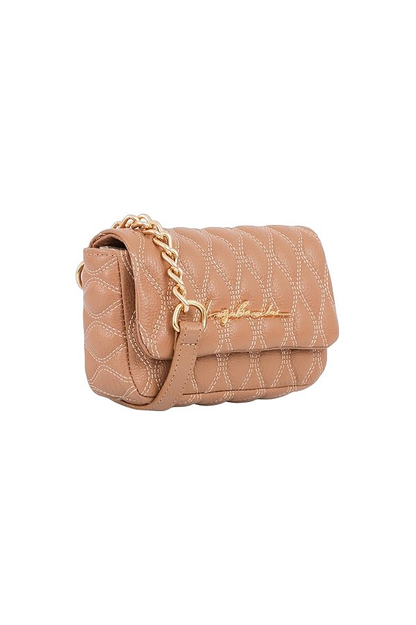 Bolsa Pequena Metalasse  Crossbody Luiza Barcelos Nude