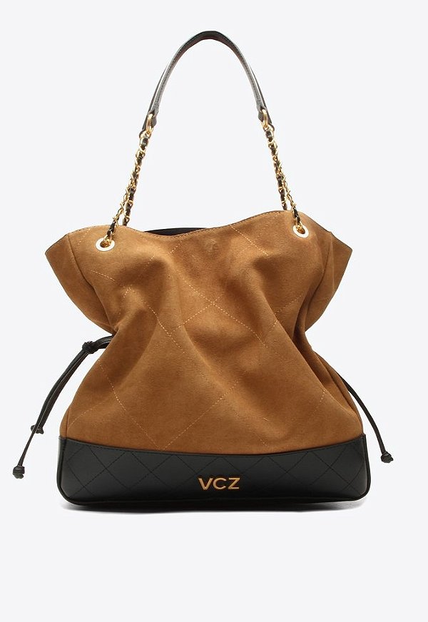 Bolsa Grande Tote Katherina Camurça Vicenza Camel
