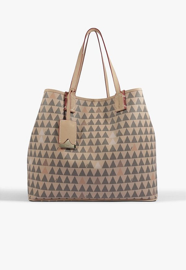 Bolsa Grande Shopping Nina Triangle Multimaterial Schutz Nude