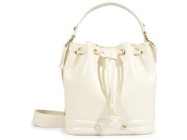 Bolsa Feminina Bucket Media Couro Schutz Off White