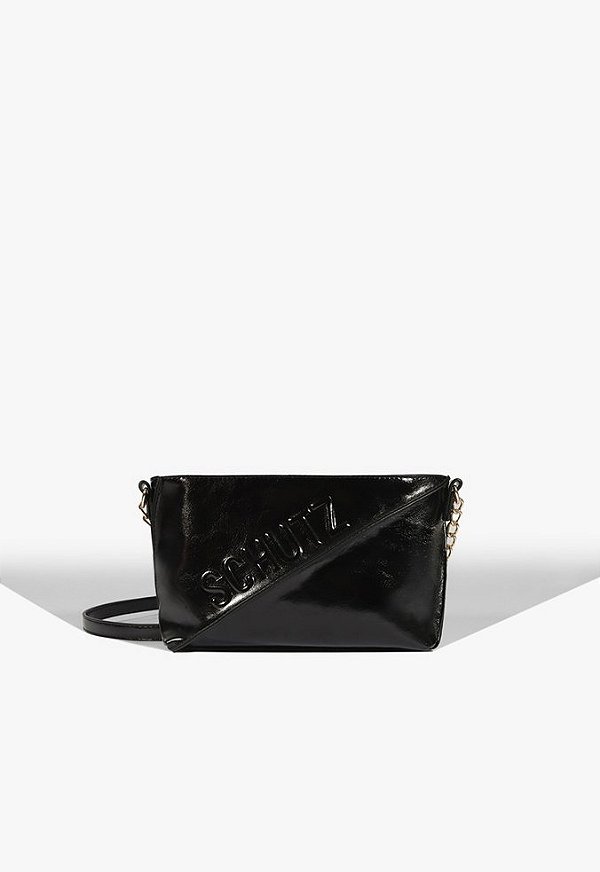 Bolsa Pequena Tiracolo Alycia Verniz Logo Schutz Preto