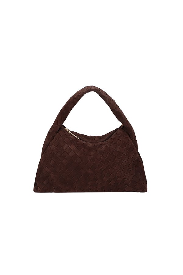 Bolsa Grande Camurça Tresse Hobo Luiza Barcelos Coffee