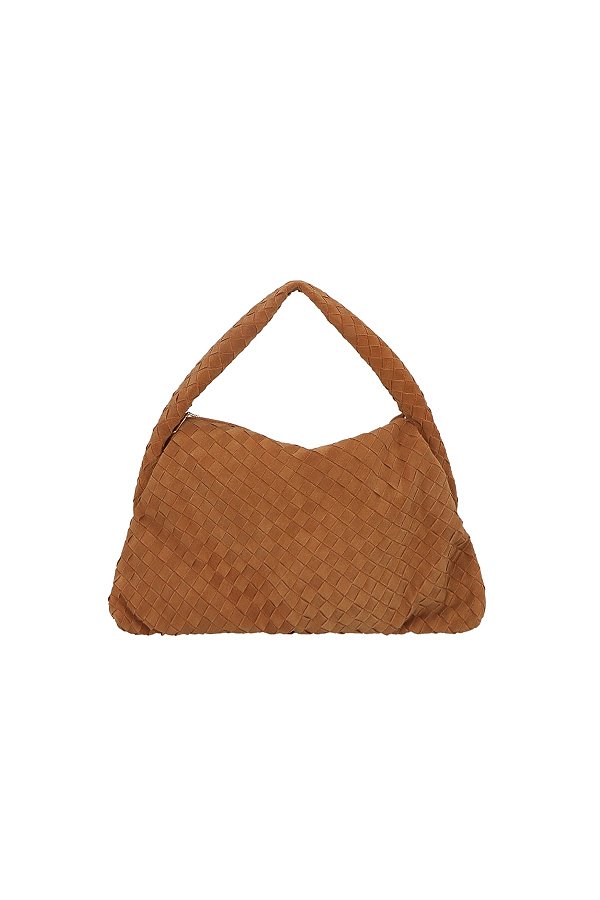 Bolsa Feminina Grande Camurça Tressê Luiza Barcelos Camel