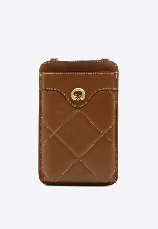Porta Celular Elis Couro Logo Mania Vicenza Camel