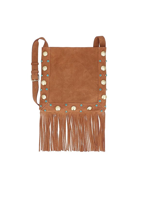 Bolsa Grande Camurça Tiras Ilhós Luiza Barcelos Camel