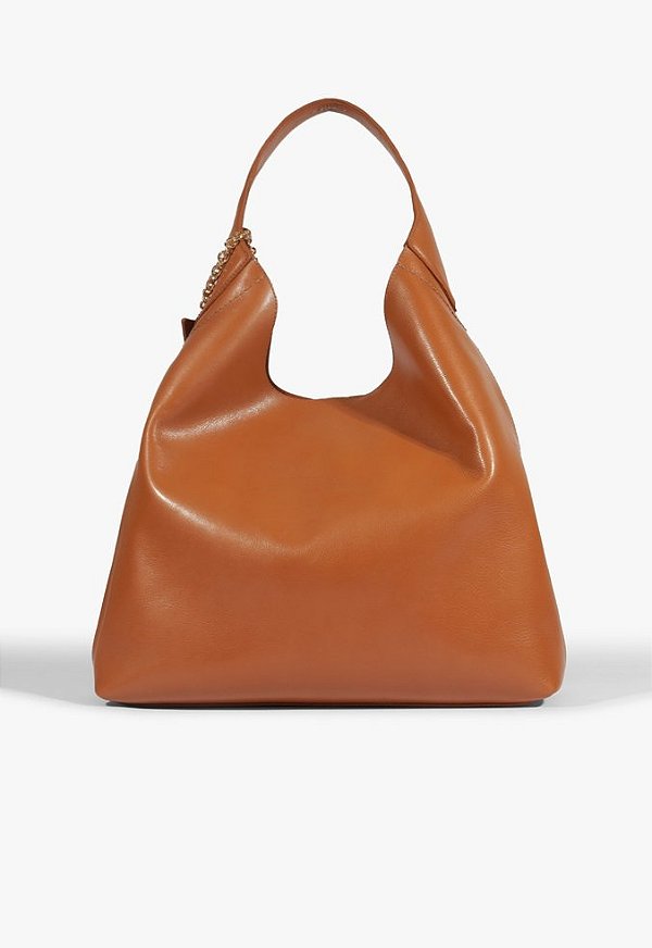 Bolsa Grande Hobo Couro Iga Corrente Schutz Camel