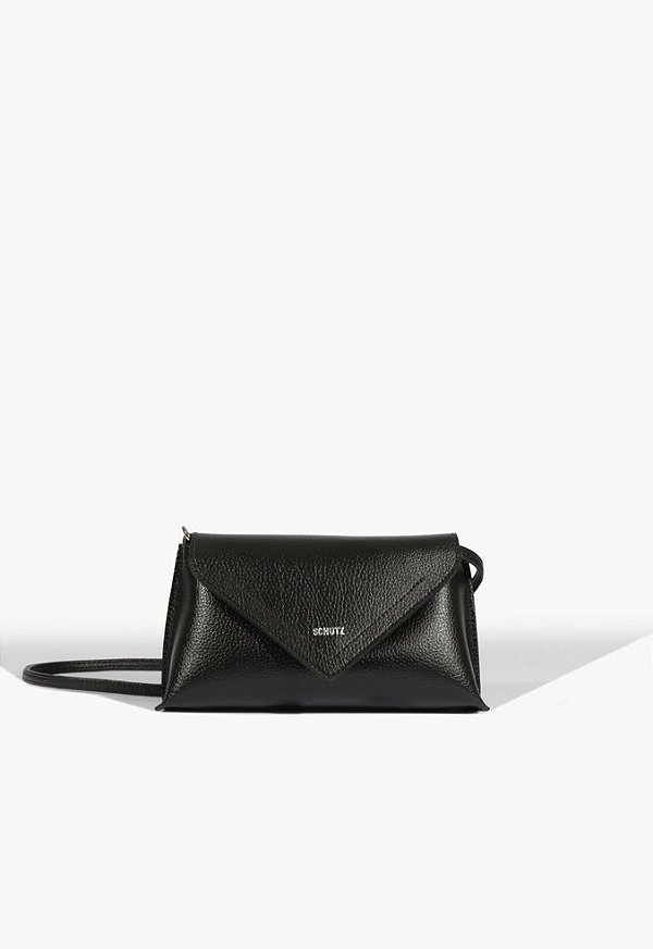 Bolsa Pequena Tiracolo Couro Meli Corrente Schutz Preto