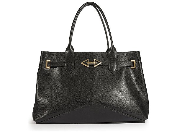 Bolsa Média Shopper Couro Ziper Schutz Preto
