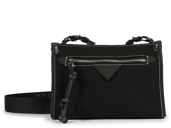 Bolsa Pequeno Tiracolo Alça Multimaterial Ziper Schutz Preto