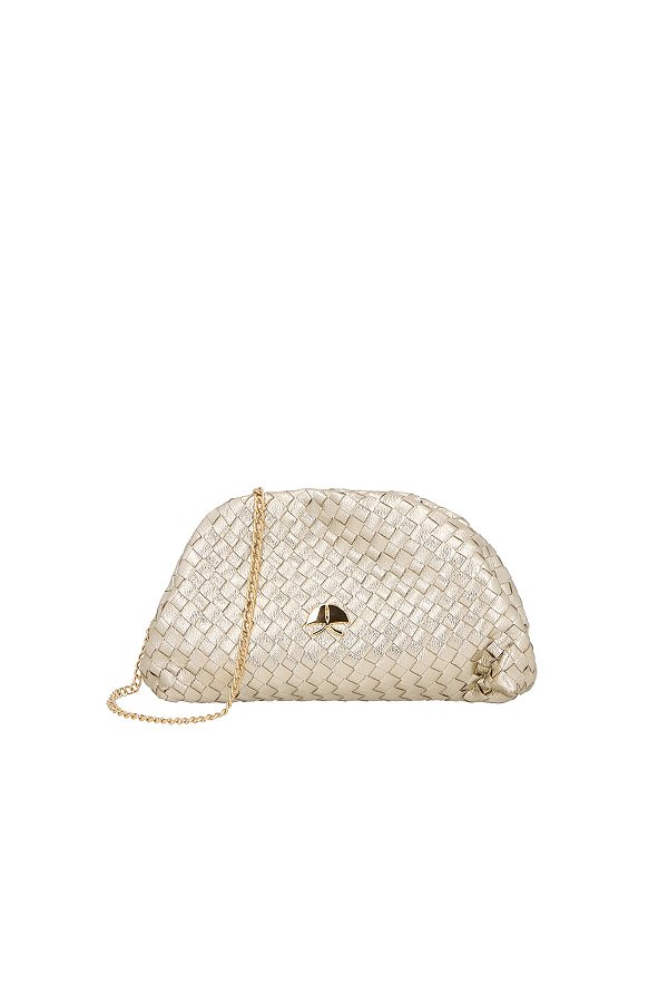 Bolsa Clutch Media Metalcolor Tresse Essenciais Luiza Barcelos Dourada