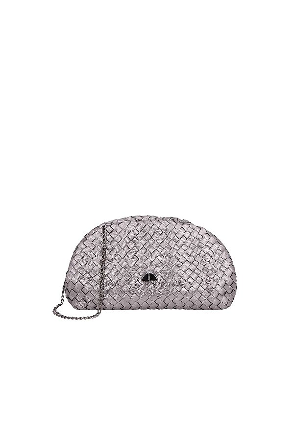Bolsa Média Essenciais Clutch Metalcolor Tresse Luiza Barcelos Chumbo