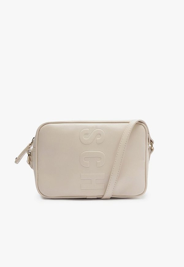 Bolsa Media Tiracolo Multimaterial Ziper Logo Schutz Off White