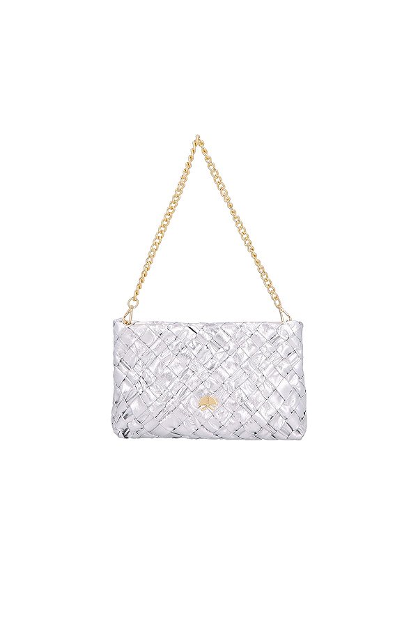 Bolsa Média Essenciais Tiracolo Matelasse Metalcolor Luiza Barcelos Prata