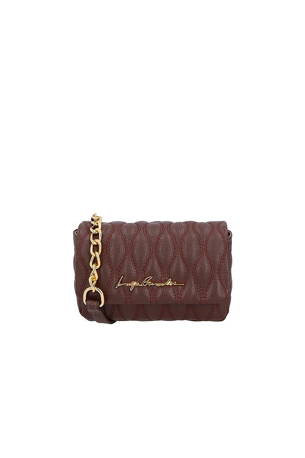 Bolsa Pequena Couro Metalassê Alça Corrende Logo Luiza Barcelos Coffee