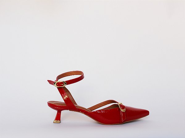 Scarpin Isis Salto Baixo Fivelas Tiras Verano Specchio Brand