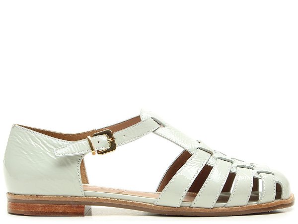 Sandalia Feminina Verniz Tiras Fivela Vicenza Azul