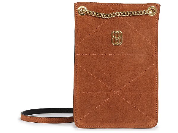 Bolsa Feminina Pequena Camurça Corrente Schutz Camel