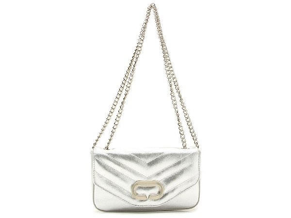 Bolsa Feminina Pequena Metalcolor Corrente Vicenza Prata