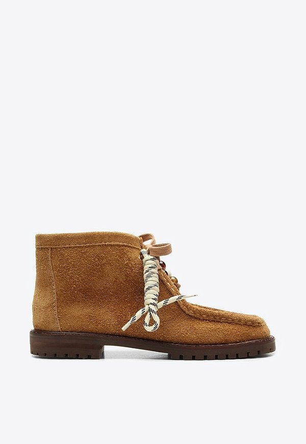 Bota Feminina Tess Camurça Cadarço Vicenza Camel