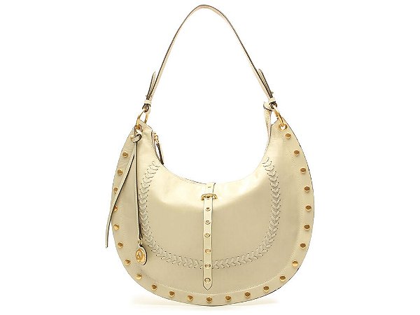 Bolsa Grande Rebite Couro Hobo Ziper Logomania Vicenza Off White