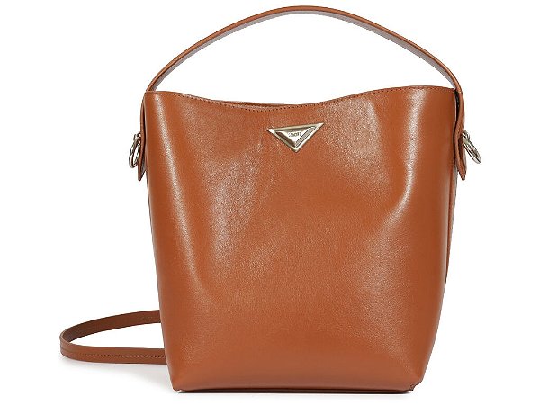 Bolsa Bucket Média Couro Alça Fivela Schutz Camel