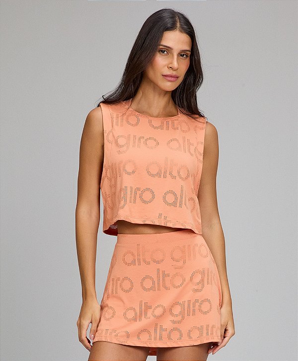 Regata Feminina Cropped Mesh Alto Giro