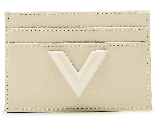 Porta Cartão Feminino Pequeno Couro V Vicenza Off White