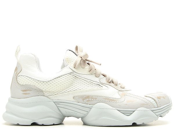 Tênis Feminino Cadarço Multimaterial Vicenza Off White