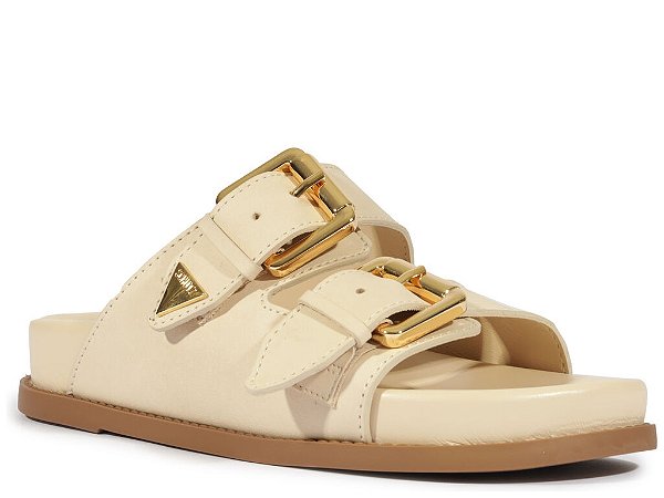 Papete Couro Fivela Dourada Tira Schutz  Off White