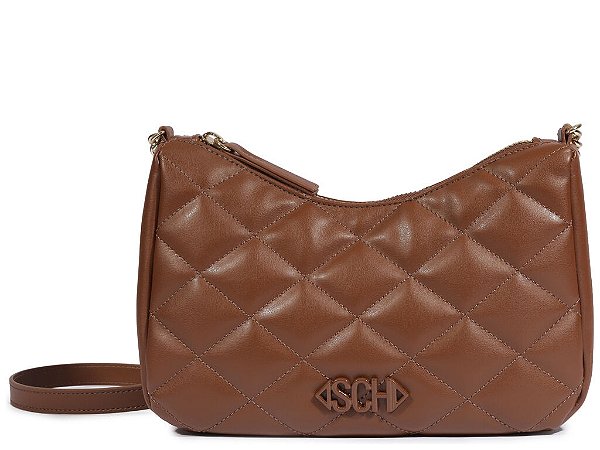 Bolsa Feminina Pequena Tiracolo Ziper SCH Tresse Schutz Marrom