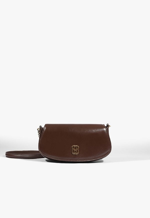Bolsa Tiracolo Pequena Logomania Couro Schutz Marrom