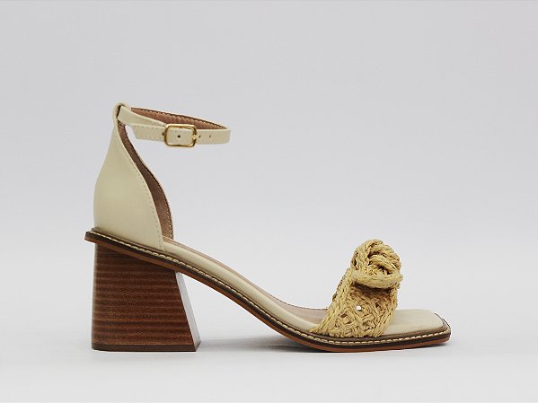 Sandália Jessica Salto Bloco Palha Lumière MYSB