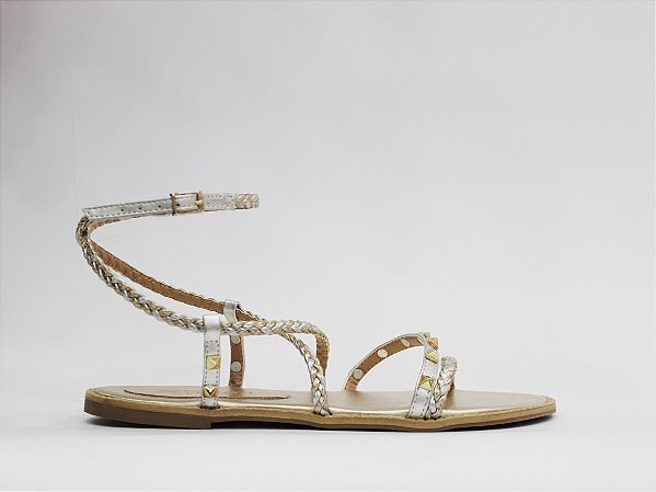 Rasteira Jussara Tiras Tressê Spike Lumière Specchio Brand