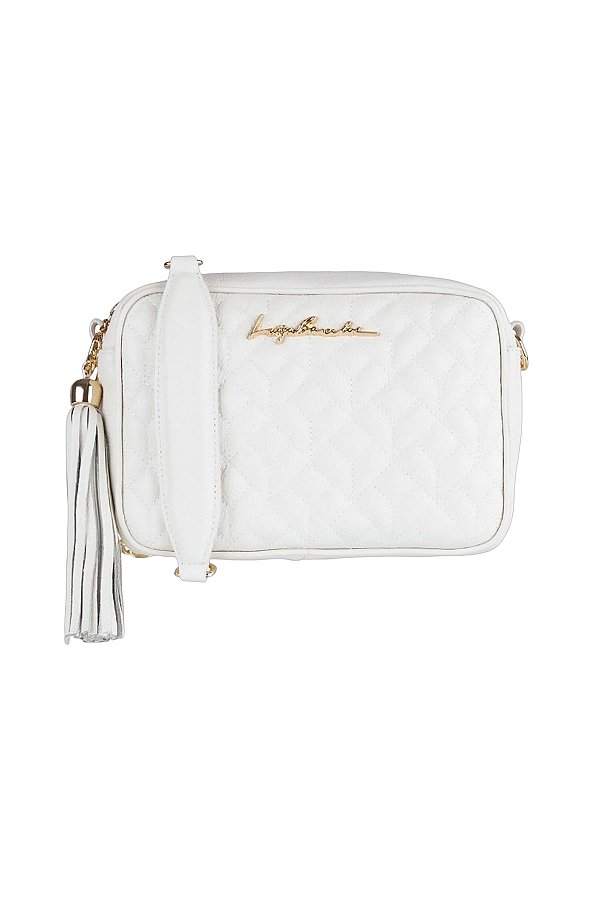 Bolsa Média Matelassê Couro Alça Corrente Luiza Barcelos Off White