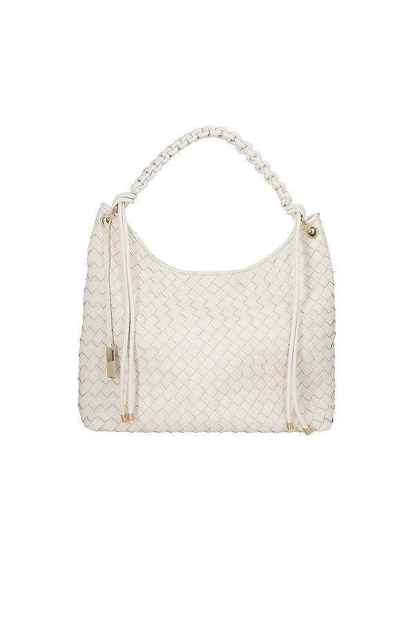 Bolsa Tote Médio Enfeites Alça Tresse Couro Luiza Barcelos Off White
