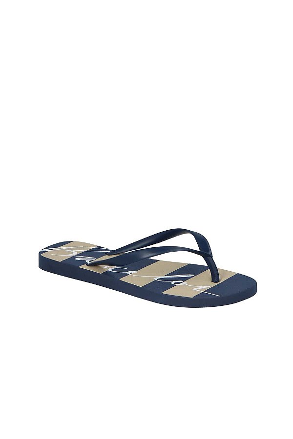 Chinelo Feminino Injetado Bicolor Logo Luiza Barcelos Azul Marinho