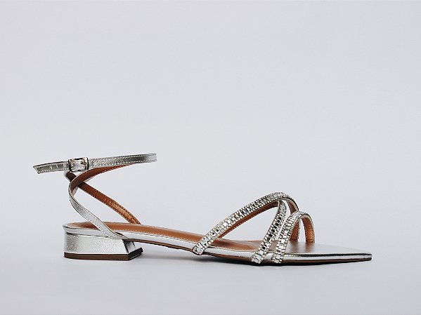 Rasteira Nina Salto Bloco Bico Folha Lumière SB