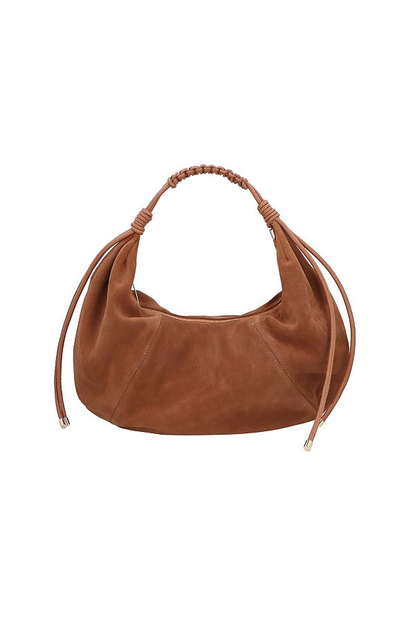 Bolsa Feminino Grande Carmuça Hobo Enfeites Luiza Barcelos Marrom