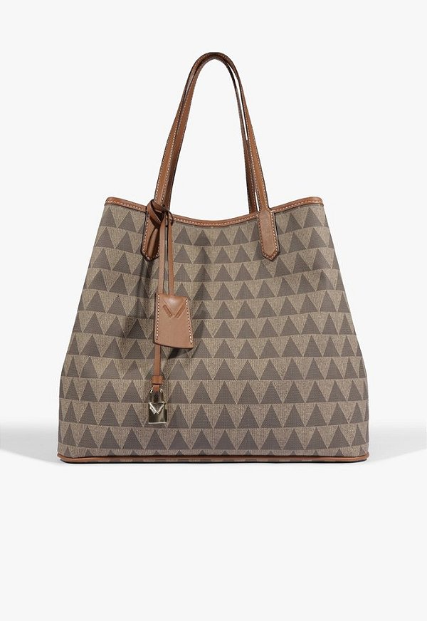 Bolsa Grande Shopper Triangle Cadeado Schutz Camel